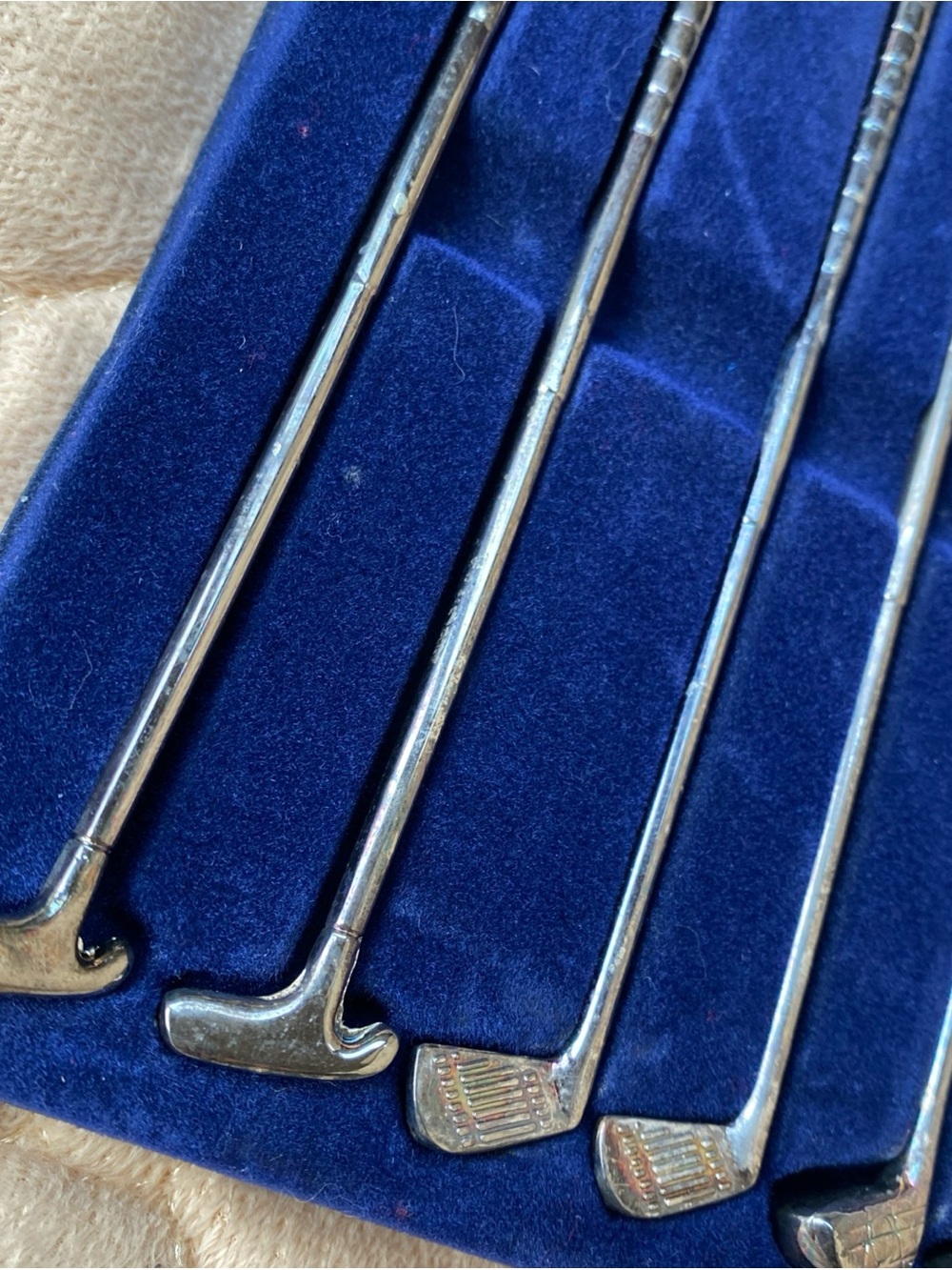 Silverplated Golf Stir Cocktail Sticks Set of 6 VTG International Silver Co.